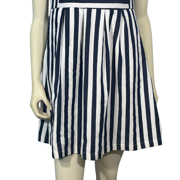 3-FOR-$30 Altar'd State Sz S Summer Dress Boat Neck Pleated Skirt Nautical Blue - Picture 8 of 11